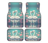 JKDGOJ Les tapis de sol de voiture Swan in Love Prints avec avant et arrière antidérapants sont adaptés pour les voitures, camions et SUV