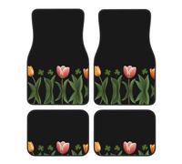 JKDGOJ Les tapis de sol de voiture Tulip Trifolium imprimés avec avant et arrière antidérapants sont adaptés pour les voitures, camions et SUV