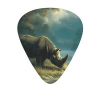 JKDGOJ Lot de 12 médiators Rhino on the River Bank pour guitare avec trois combinaisons d'épaisseur pour basse et ukulélé