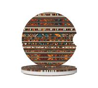JKDGOJ Lot de 2 dessous de verre absorbants en céramique antidérapants avec motifs tribaux africains, décorations de voiture