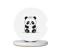 JKDGOJ Lot de 2 dessous de verre absorbants en céramique antidérapants Motif panda