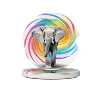 JKDGOJ Lot de 2 dessous de verre en céramique absorbant et antidérapant pour décoration de voiture Motif tunnel spatial