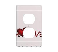 JKDGOJ Love Ribbon Prints Panneau mural double prise pour prise électrique domestique durable pour prises et interrupteurs décoratifs