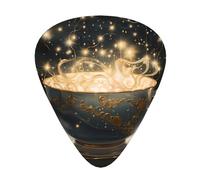 JKDGOJ Médiator de guitare motif étoiles dans une tasse de thé 12 pièces avec trois combinaisons d'épaisseur pour guitare basse et ukulélé