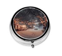 JKDGOJ Mini boîte à pilules ronde avec 3 compartiments pour le rangement des pilules et les voyages