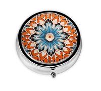 JKDGOJ Mini pilulier rond à motif coloré avec 3 compartiments pour le rangement des pilules et le voyage portable