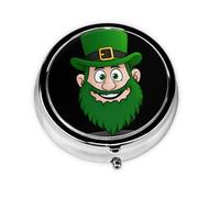JKDGOJ Mini pilulier rond Saint Patrick avec 3 compartiments pour le rangement des pilules et le voyage