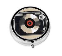 JKDGOJ Mini pilulier rond vintage avec 3 compartiments pour le rangement des pilules et le voyage