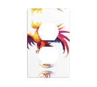 JKDGOJ Mythical Phoenix Prints Panneau mural double prise pour prise électrique domestique durable pour prises et interrupteurs décoratifs