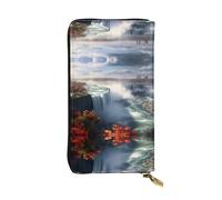 JKDGOJ Niagara Falls Prints Portefeuille long en cuir pour femme Grande capacité avec fermeture éclair