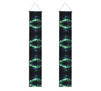 JKDGOJ Northern Lights Bannière murale à suspendre pour porche de remise de diplôme, adaptée pour l'intérieur et l'extérieur 30,5 x 200,3 m
