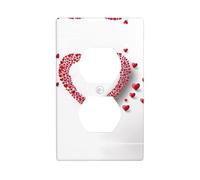 JKDGOJ Panneau mural à double prise avec impression d'amour débordante pour prise de courant domestique durable pour prises et interrupteurs décoratifs