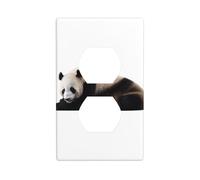 JKDGOJ Panneau mural à double prise avec imprimé panda coquin, couvercle d'alimentation domestique durable pour prises et interrupteurs décoratifs