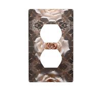 JKDGOJ Panneau mural à double prise avec motif roses dans le filet pour prises et interrupteurs décoratifs