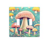 JKDGOJ Panneau mural décoratif avec image de jolis petits champignons 11,4 x 11,4 cm adapté aux prises qui ne sont pas facilement endommagées