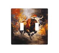 JKDGOJ Panneau mural décoratif avec image de vache qui coule - 11,4 x 11,4 cm - Convient aux prises qui ne sont pas facilement endommagées