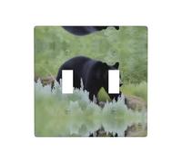 JKDGOJ Panneau mural décoratif avec image d'ours noir marchant 11,4 x 11,4 cm adapté aux prises qui ne sont pas facilement endommagées