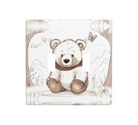 JKDGOJ Panneau mural décoratif motif ours blanc 11,4 x 11,4 cm adapté aux prises qui ne sont pas facilement endommagées