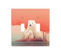 JKDGOJ Panneau mural décoratif motif ours polaire triste 11,4 x 11,4 cm adapté aux prises qui ne sont pas facilement endommagées