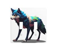 JKDGOJ Panneau mural décoratif Pixel Wolf 11,4 x 11,4 cm adapté aux prises qui ne sont pas facilement endommagées