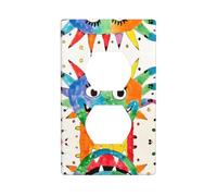 JKDGOJ Petit dinosaure imprimé double prise murale couvercle d'alimentation domestique durable pour prises et interrupteurs décoratifs