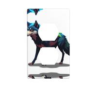 JKDGOJ Pixel Wolf Prints Panneau mural double prise pour prise électrique domestique durable pour prises et interrupteurs décoratifs