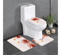 JKDGOJ Pixelated Maple Picture Lot de 3 tapis de bain antidérapants faciles à nettoyer et à entretenir, bloquant l'humidité et durables