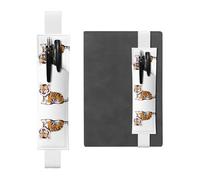 JKDGOJ Porte-stylo en cuir avec image de tigre coquin, pour journaux, agendas, planificateurs - Pochette à sangle réglable, Blanc, One Size