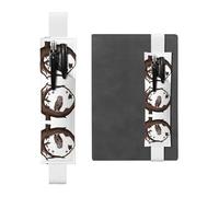 JKDGOJ Porte-stylo en cuir avec motif hibou sous le ciel étoilé pour journaux, agendas, planificateurs - Pochette à sangle réglable, Blanc, One Size