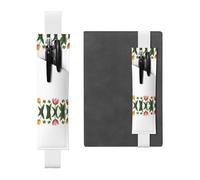 JKDGOJ Porte-stylo en cuir avec motif tulipe trifolium pour journaux, agendas, planificateurs - Pochette à sangle réglable, blanc, taille unique