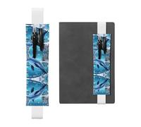 JKDGOJ Porte-stylo en cuir marque-page avec image de dauphin pour journaux, agendas, planificateurs - Pochette à sangle réglable