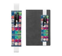 JKDGOJ Porte-stylo en cuir, marque-page, palette de couleurs ronde, image pour journaux, agendas, planificateurs - Pochette à sangle réglable