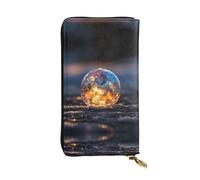 JKDGOJ Portefeuille long en cuir avec fermeture éclair pour femme Motif bulles La Reine des neiges