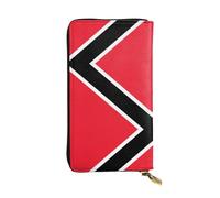 JKDGOJ Portefeuille long en cuir avec fermeture éclair pour femme Motif drapeau de Trinité-et-Tobago Grande capacité