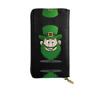 JKDGOJ Portefeuille long en cuir avec fermeture éclair pour femme Motif Saint Patrick Old Man