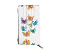 JKDGOJ Portefeuille long en cuir avec nœud papillon imprimé carillon éolien en verre pour femme Grande capacité Sac à fermeture éclair