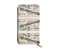 JKDGOJ Portefeuille long en cuir pour femme avec fermeture éclair et fermeture éclair pour guitare, basse, instruments de musique