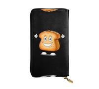 JKDGOJ Portefeuille long en cuir pour femme - Grande capacité - Avec fermeture éclair - Tranches de pain dansantes