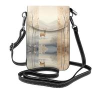 JKDGOJ Sac à bandoulière imprimé cerf de loin, sac pour téléphone portable, petit portefeuille pour femme, un cadeau pratique adapté pour les sorties, l'exercice et le shopping