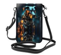 JKDGOJ Sac à bandoulière imprimé chien assis en métal pour téléphone portable, petit portefeuille pour femme, un cadeau pratique adapté pour sortir, faire de l'exercice et faire du shopping