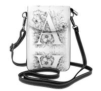JKDGOJ Sac à bandoulière imprimé fleurs et lettres, sac pour téléphone portable, petit portefeuille pour femme, un cadeau pratique adapté pour les sorties, l'exercice et le shopping