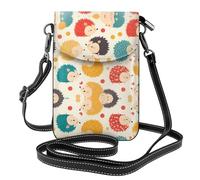 JKDGOJ Sac à bandoulière imprimé hérisson à pois pour téléphone portable, petit portefeuille pour femme, un cadeau pratique adapté pour les sorties, l'exercice et le shopping