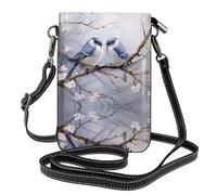 JKDGOJ Sac à bandoulière imprimé oiseau face à l'autre, sac pour téléphone portable, petit portefeuille pour femme, un cadeau pratique adapté pour les sorties, l'exercice et le shopping