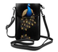 JKDGOJ Sac à bandoulière imprimé paon à pois pour téléphone portable, petit portefeuille pour femme, un cadeau pratique adapté pour les sorties, l'exercice et le shopping