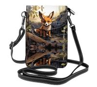 JKDGOJ Sac à bandoulière imprimé renard dessin animé, sac pour téléphone portable, petit portefeuille pour femme, un cadeau pratique adapté pour les sorties, l'exercice et le shopping