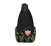 JKDGOJ Sac à bandoulière motif tulipe trifolium adapté pour les hommes et les femmes, adapté pour les sacs de fitness et les randonnées