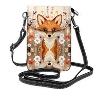 JKDGOJ Sac à bandoulière The Fox in the Bush Prints pour téléphone portable, petit portefeuille pour femme, un cadeau pratique adapté pour les sorties, l'exercice et le shopping