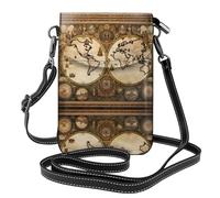 JKDGOJ Sac à bandoulière vintage avec imprimé carte du monde ancienne, sac pour téléphone portable, petit portefeuille pour femme, un cadeau pratique adapté pour les sorties, l'exercice et le shopping