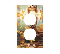 JKDGOJ Shiba Inu on Board Prints Panneau mural double prise domestique couvercle d'alimentation durable pour prises et interrupteurs décoratifs