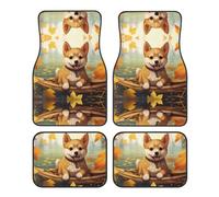JKDGOJ Shiba Inu on Board Prints Tapis de sol de voiture avec avant et arrière antidérapants pour voitures, camions et SUV